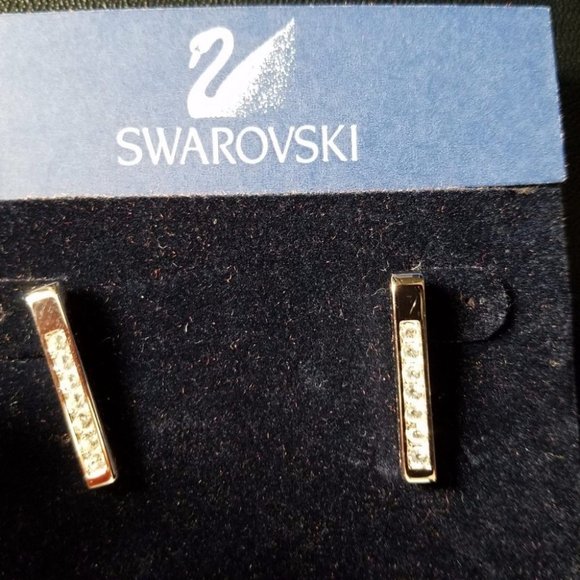 Clear Crystal JEWELRY Pierced Earrings VERTICAL - Picture 1 of 8